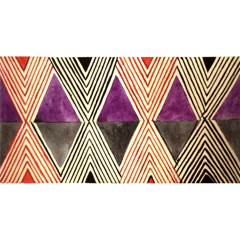 Losange noir et violet : collection LIN ethnique chic