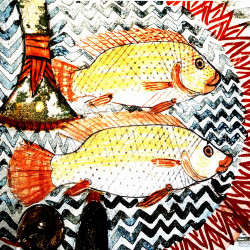 Libellule sur son nénuphar collection LIN fresque antique