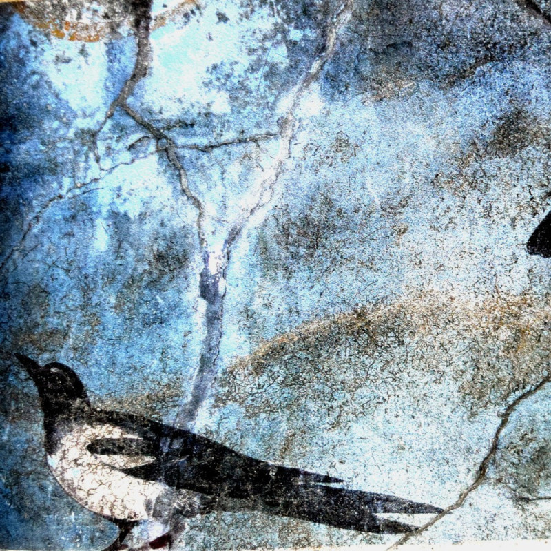 Libellule sur son nénuphar collection LIN fresque antique