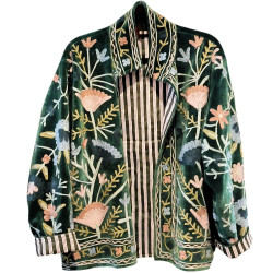 Veste velours brodée