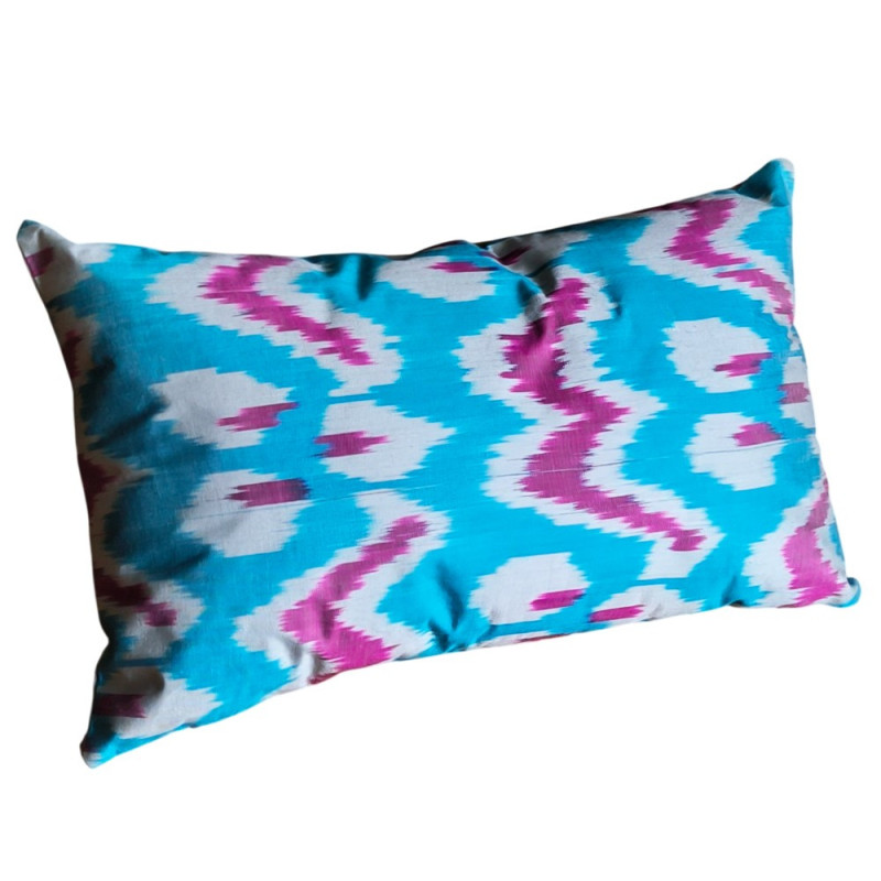 Coussin ikat en soie