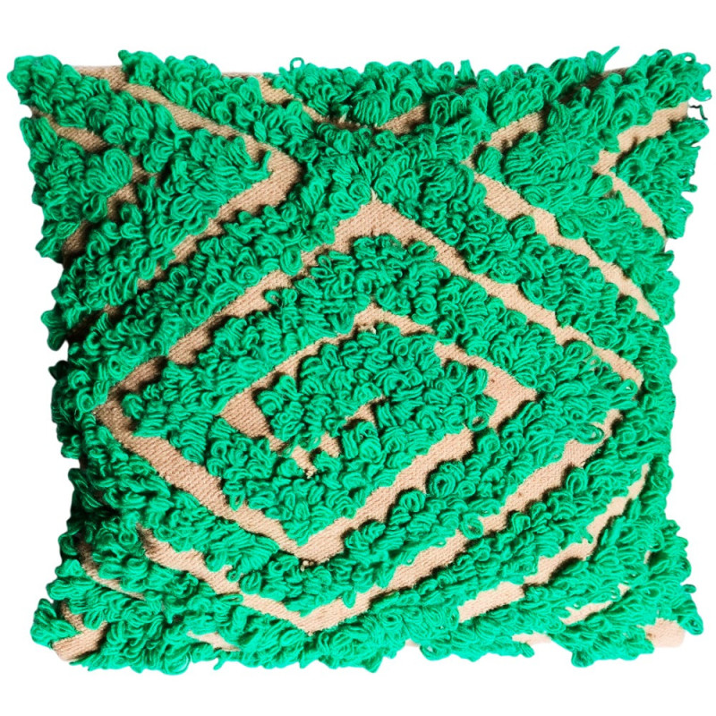 Coussin brodé en laine
