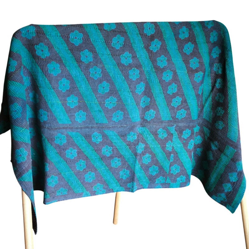 l'authenticité d'un dessus de lit en patchwork de coton ancien.