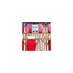 Colombage et volets rouges collection LIN Landes Chalosse Tursan