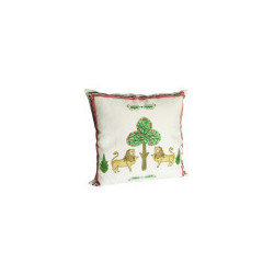 Coussin en lin imprimé