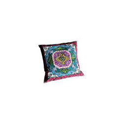 Coussin coton avec broderie en laine