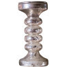Bougeoir en verre mercurisé pour la table ou la cheminée. Hauteur: 25cm